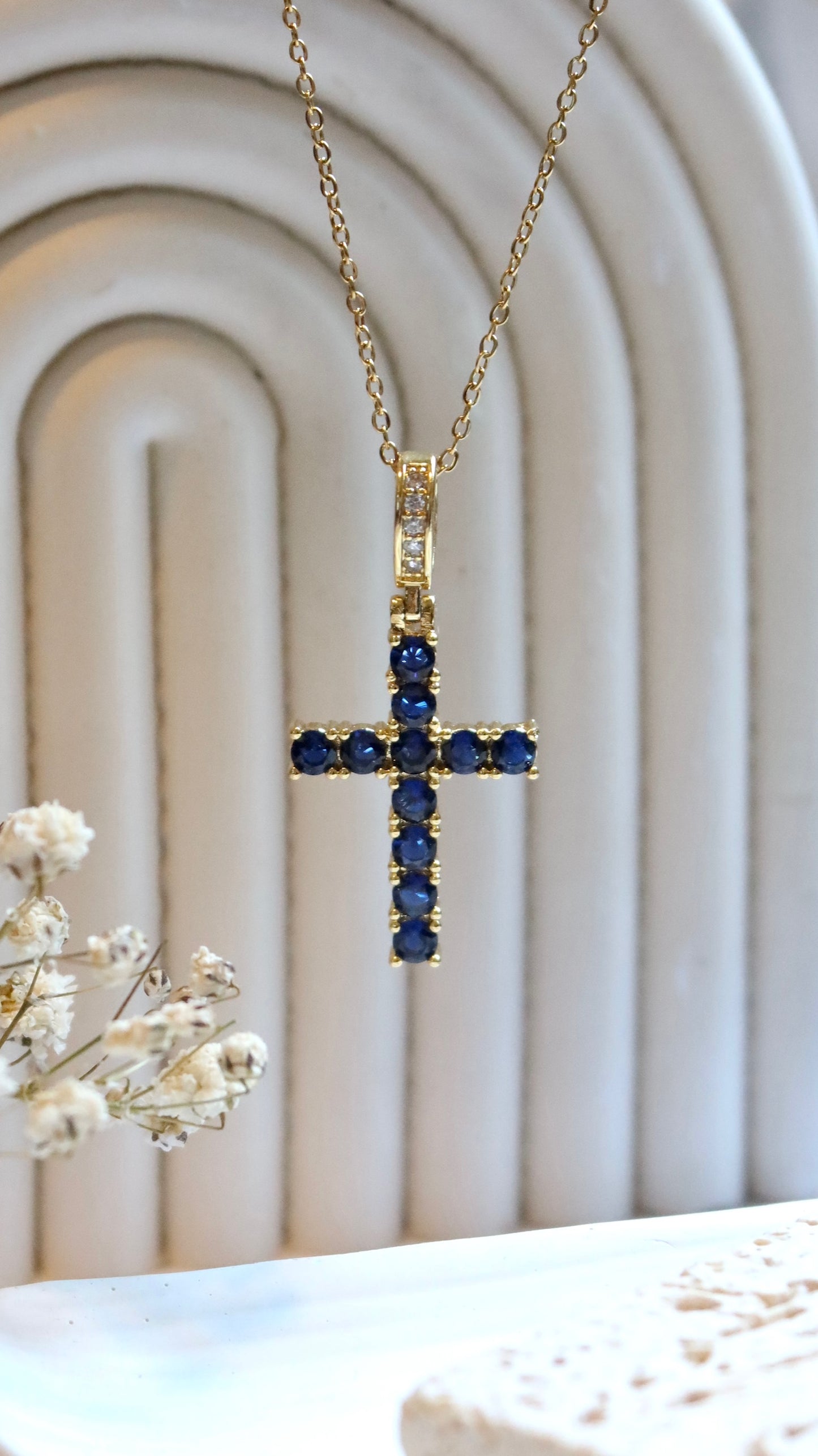 Sapphire Crystal Cross V2