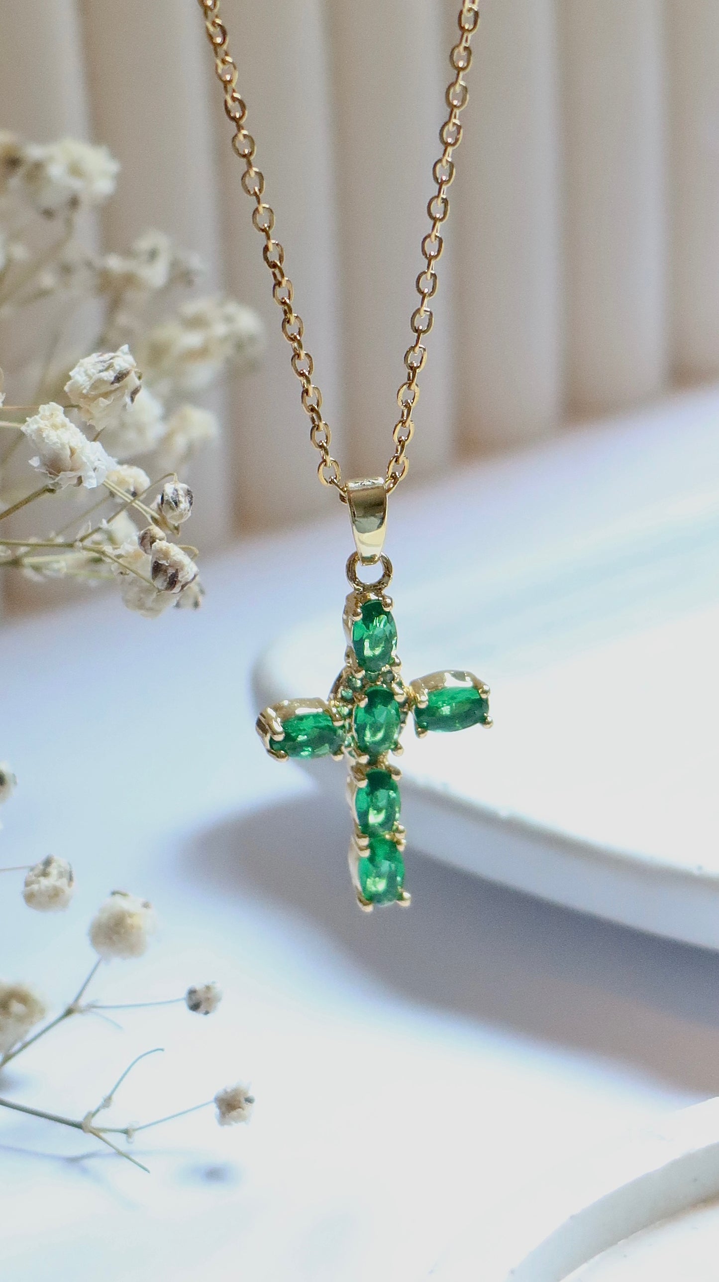 Emerald Crystal Cross