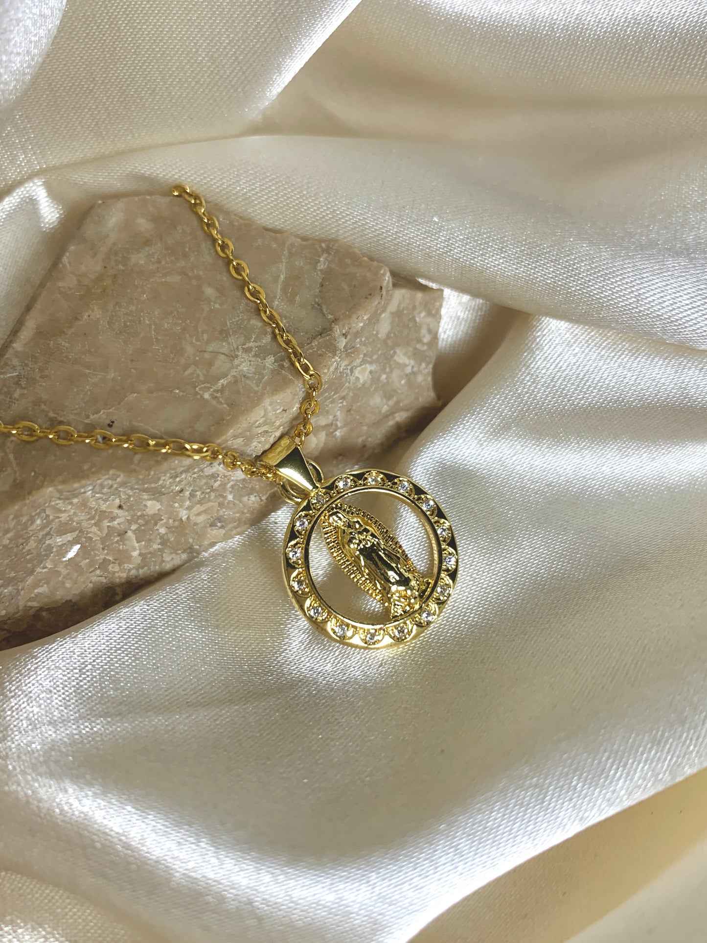 Our Lady of Guadalupe Crystal Necklace
