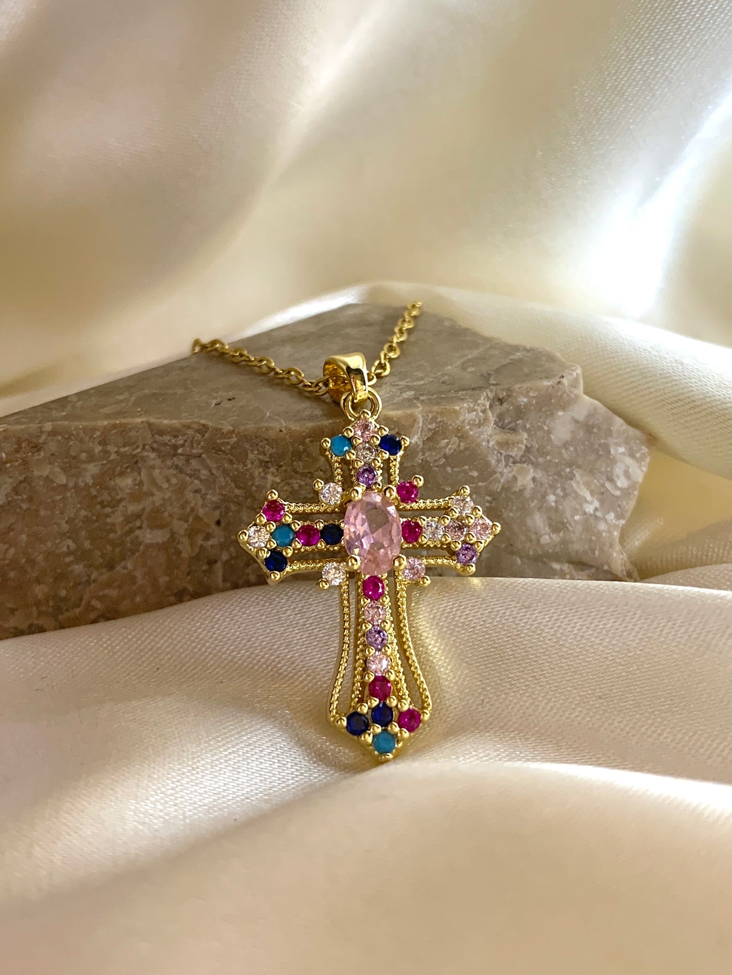 Multicolored Zirconia Cross