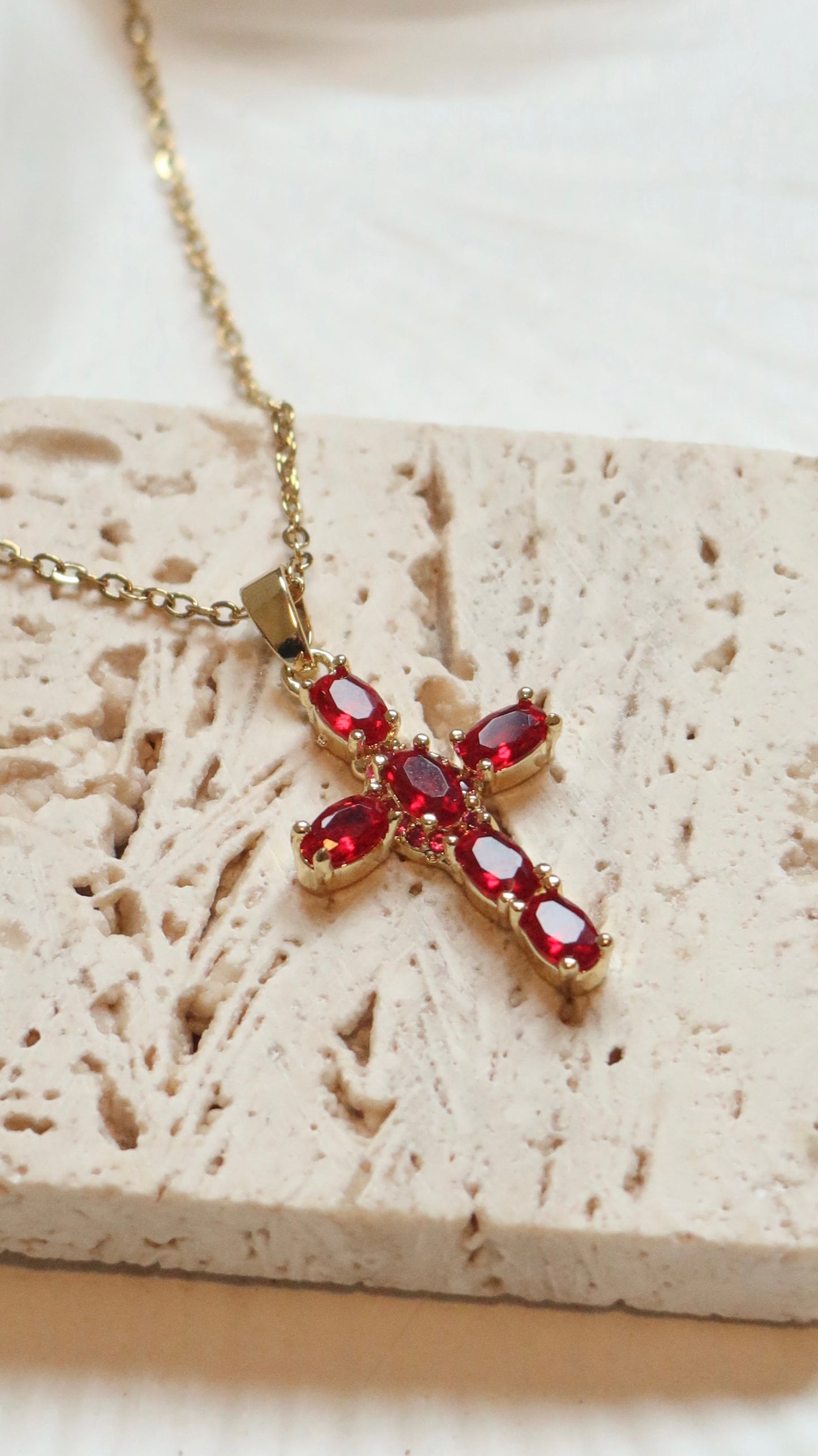 Ruby Crystal Cross