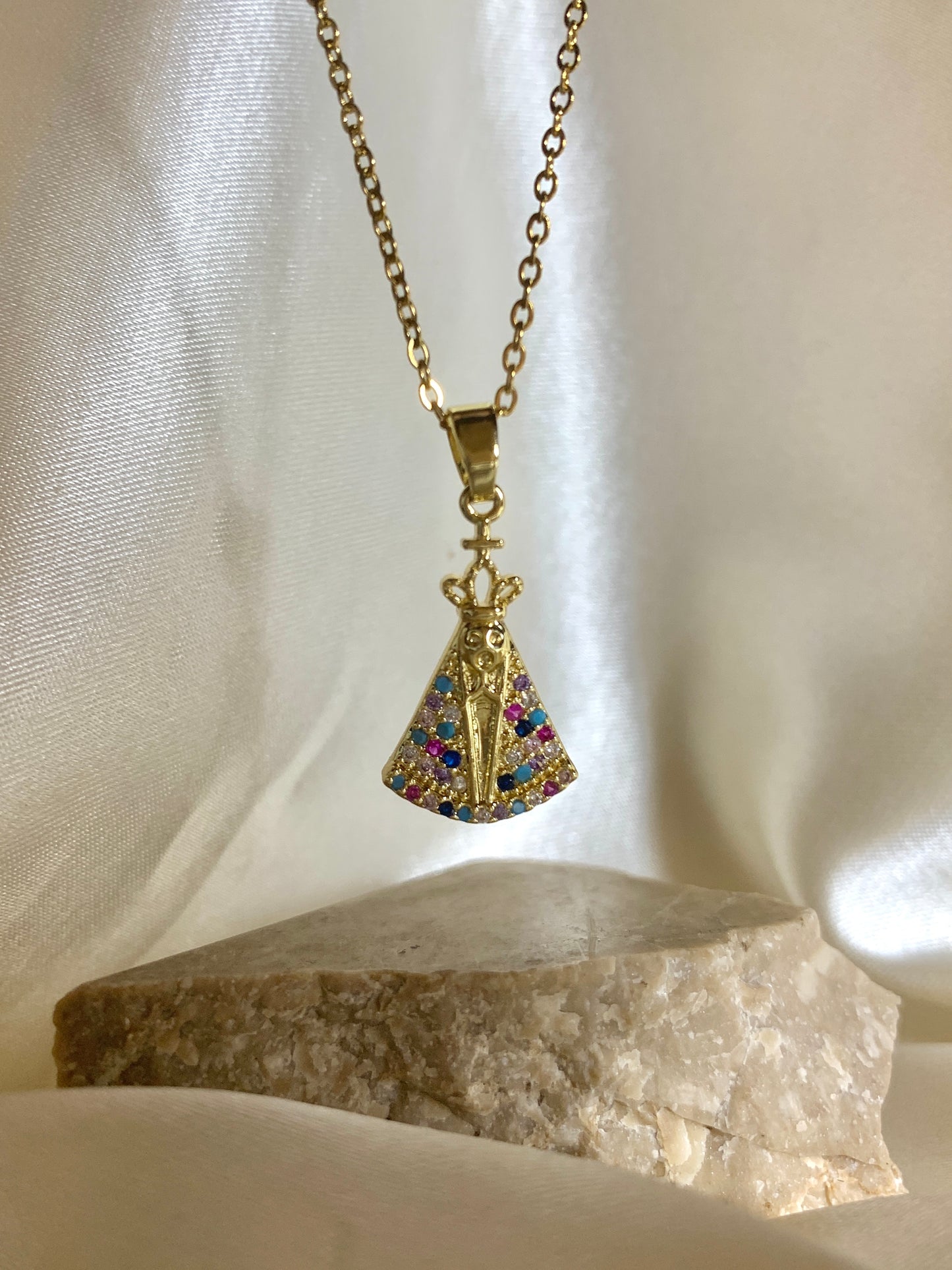 Mini Multicolored Sto.Nino Crystal Necklace