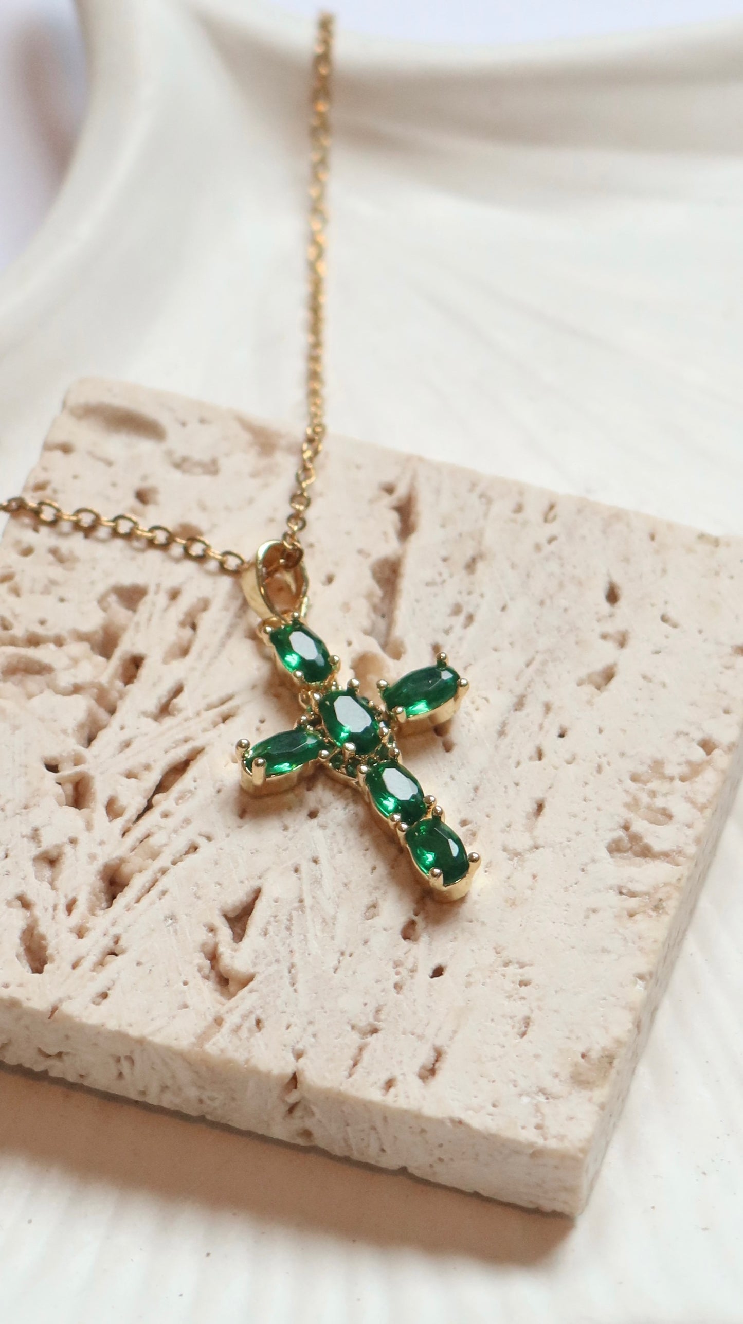 Emerald Crystal Cross