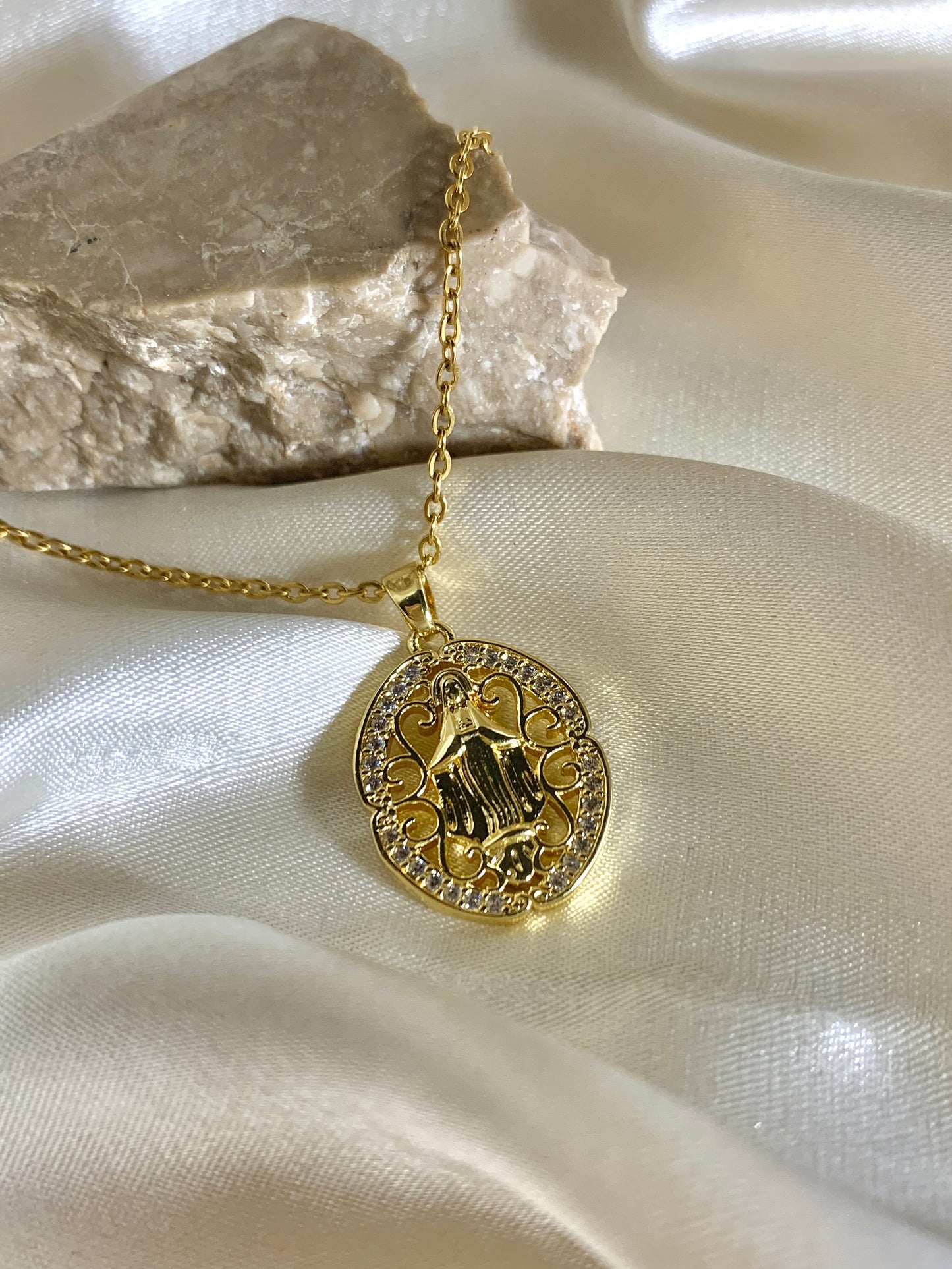 Immaculate Concepcion Crystal Necklace