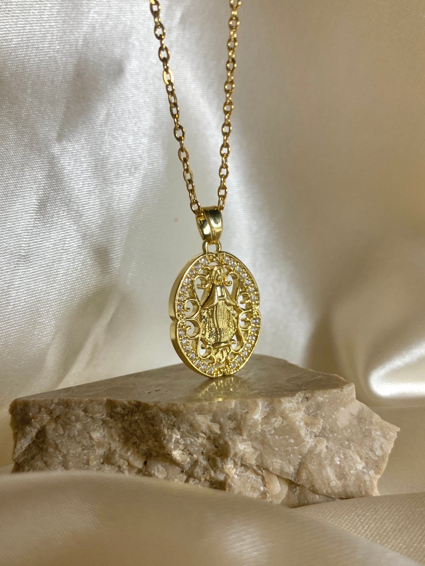Immaculate Concepcion Crystal Necklace