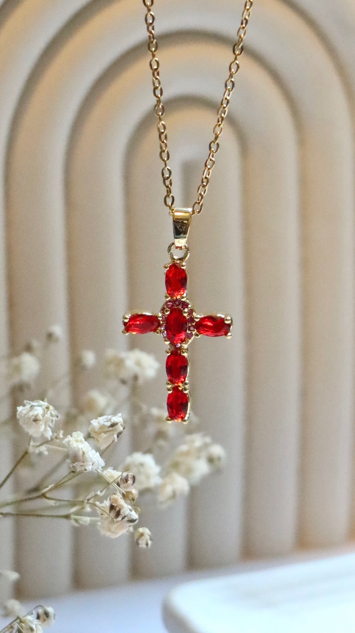 Ruby Crystal Cross