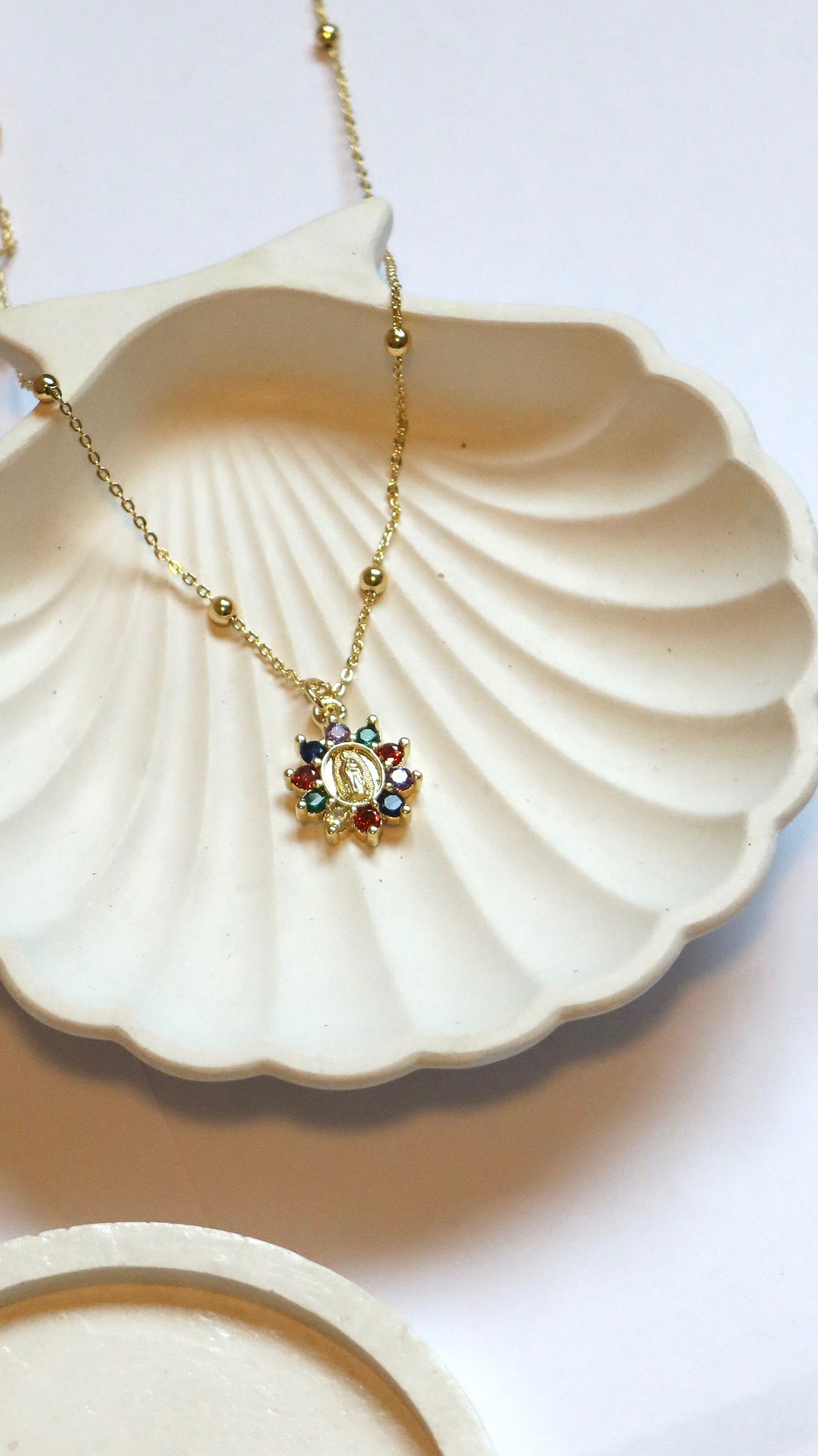 Mini Multicolored Our Lady of Guadalupe Necklace