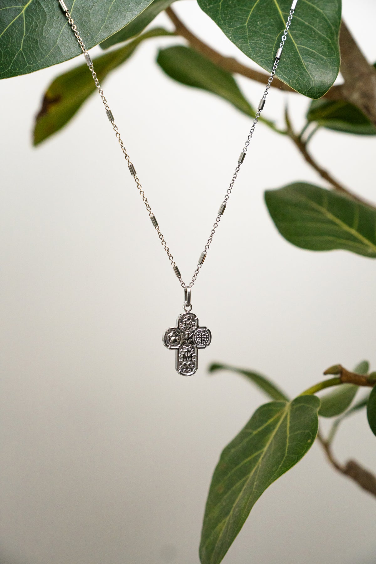 Four-Way Cross Necklace Silver