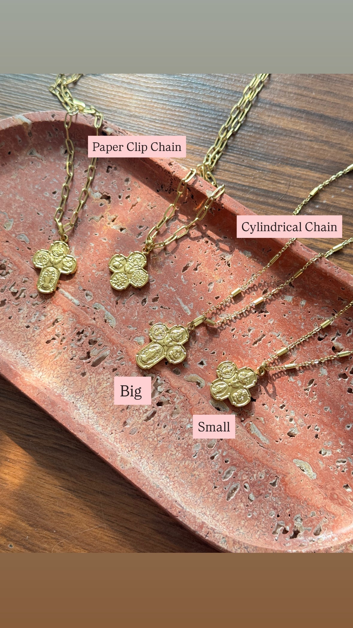 Four-way Cross Necklace Gold