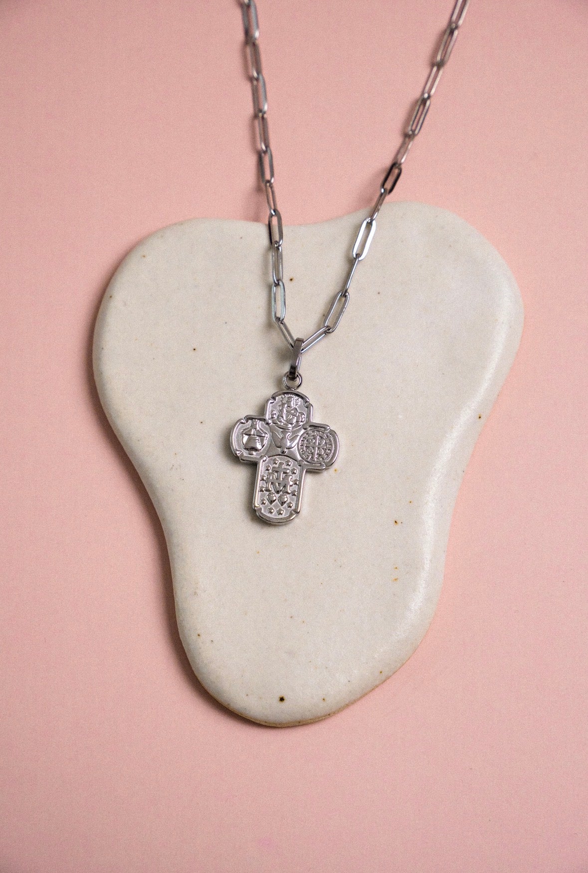 Four-Way Cross Necklace Silver