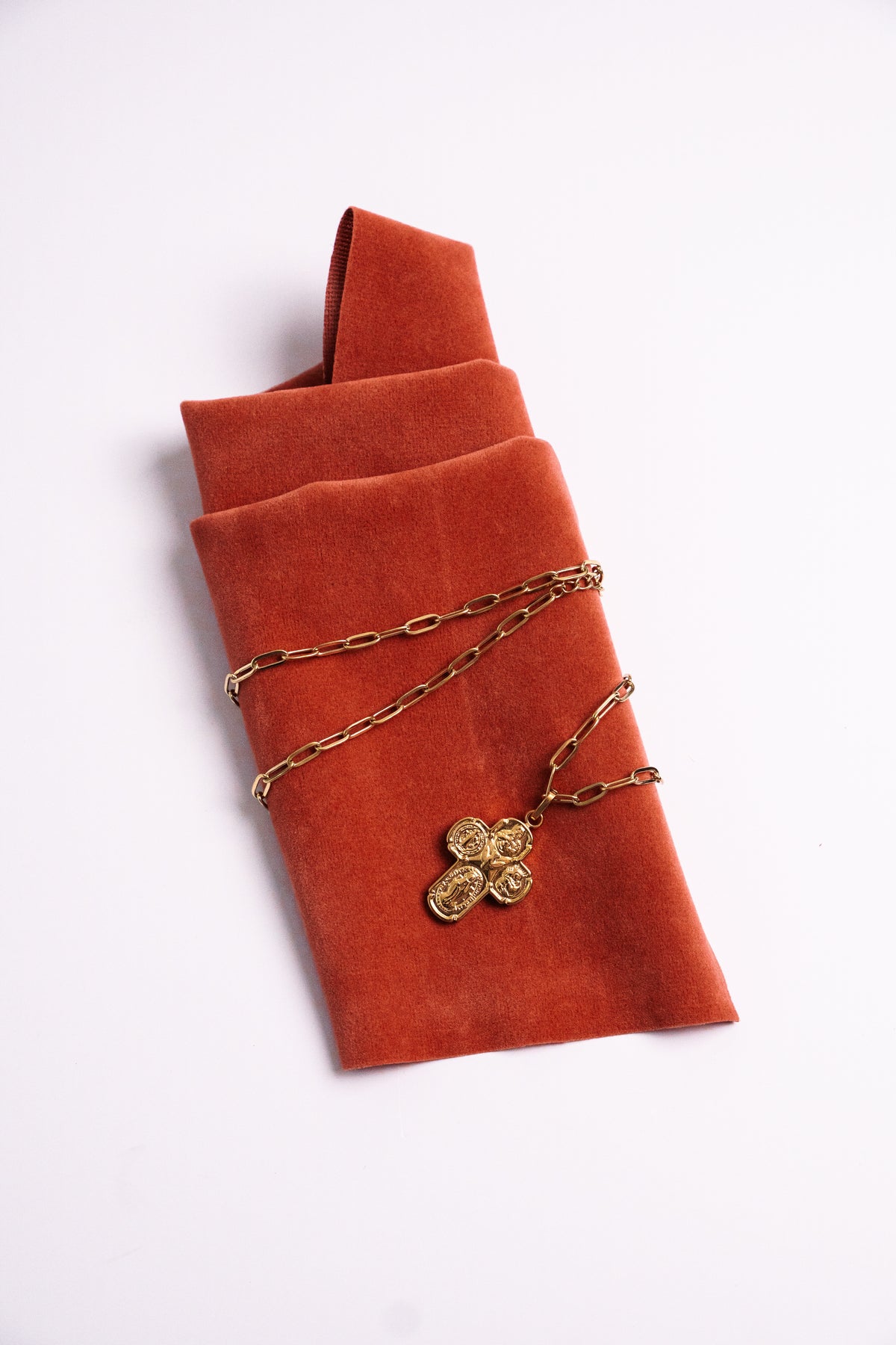 Four-way Cross Necklace Gold
