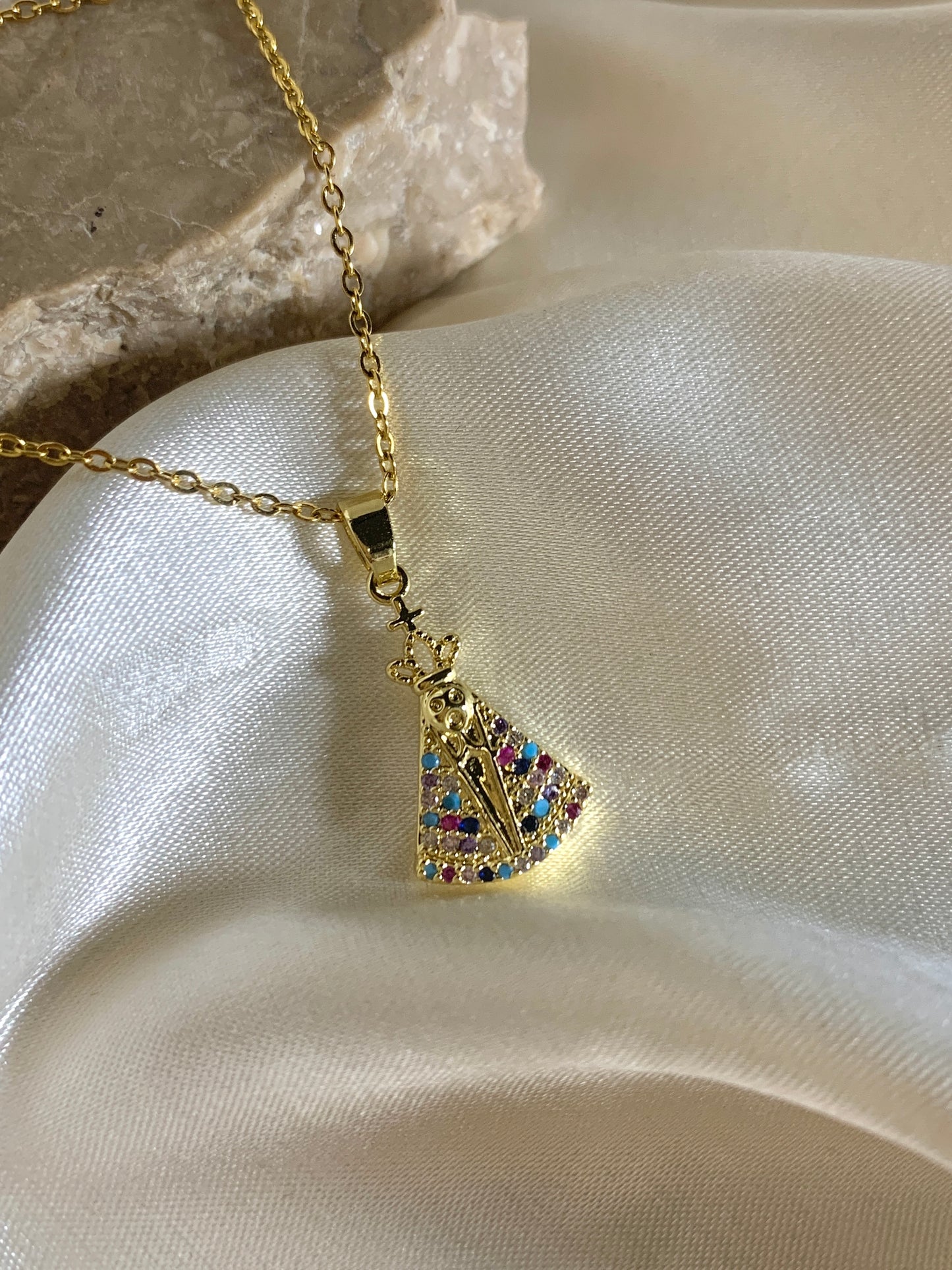 Mini Multicolored Sto.Nino Crystal Necklace