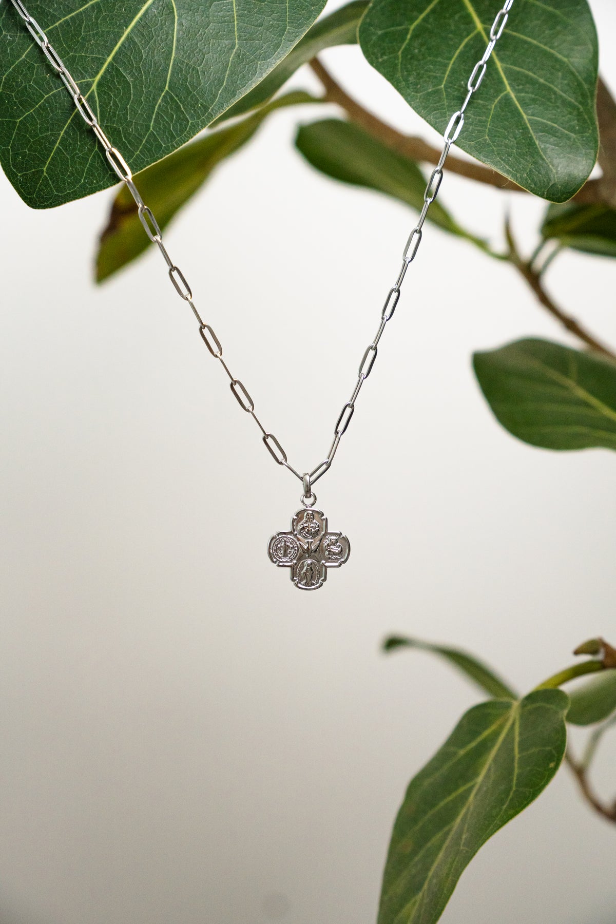 Four-Way Cross Necklace Silver