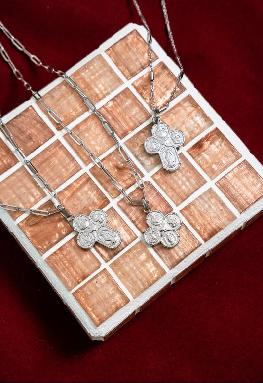 Four-Way Cross Necklace Silver