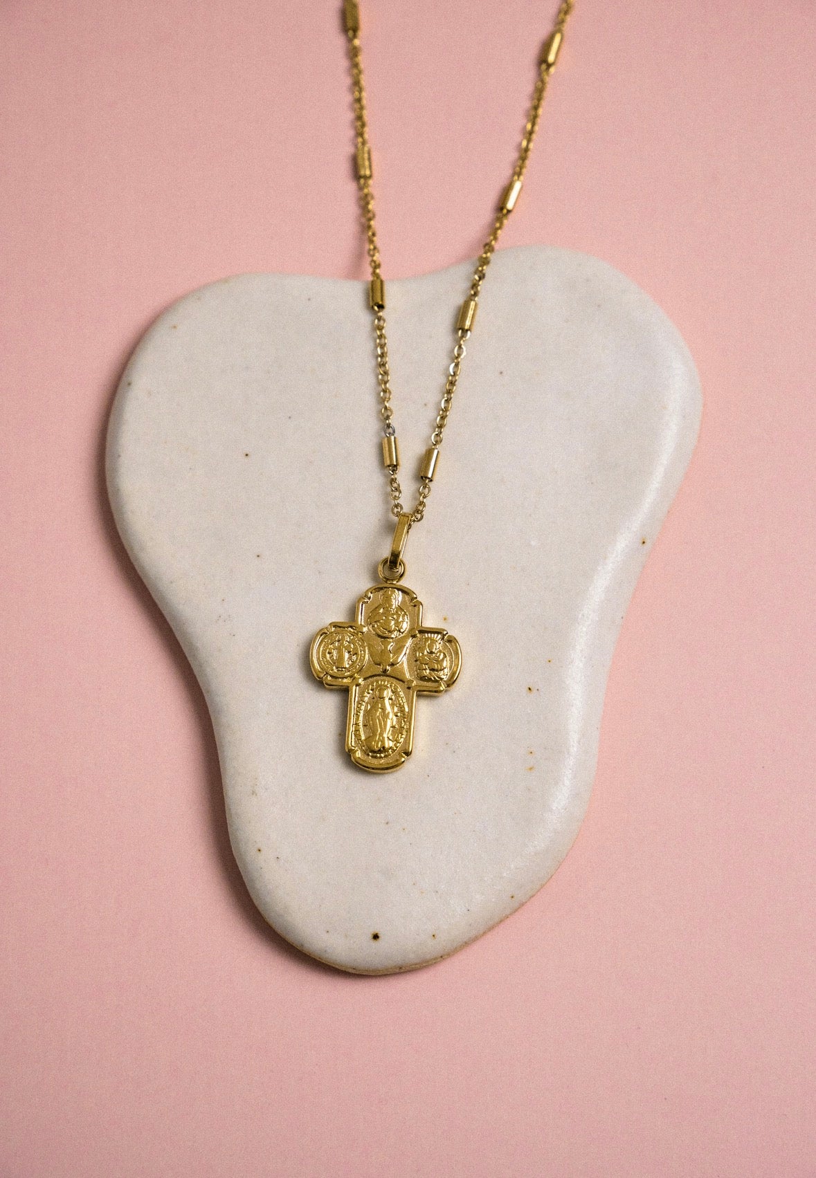 Four-way Cross Necklace Gold