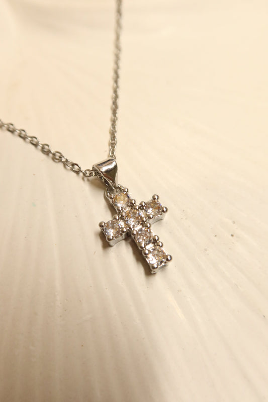 Silver Studded Cross