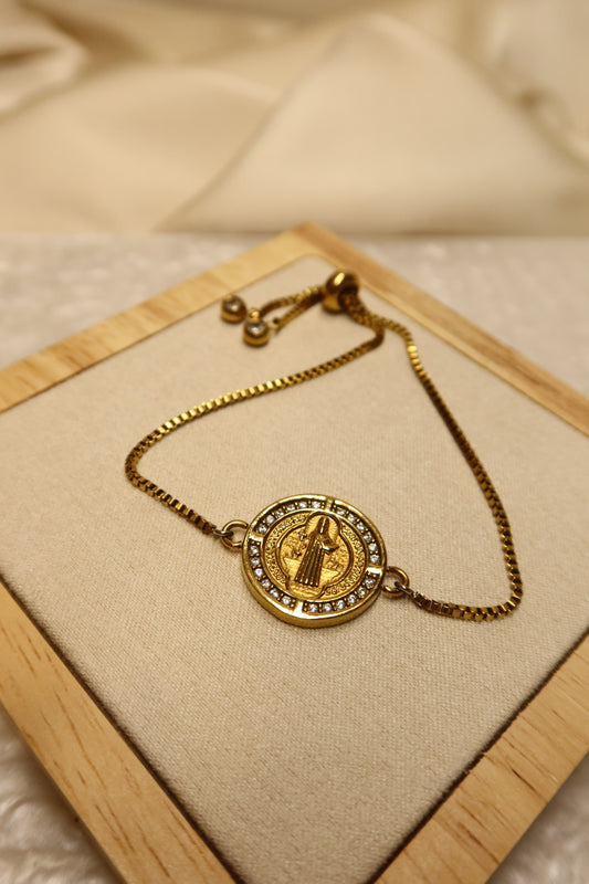 St.Benedict Round Crystal Bracelet