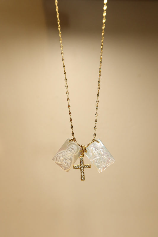 Pearl Scapular with Cross
